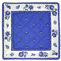 French Provence coaster (Calissons flowers. blue x white)
